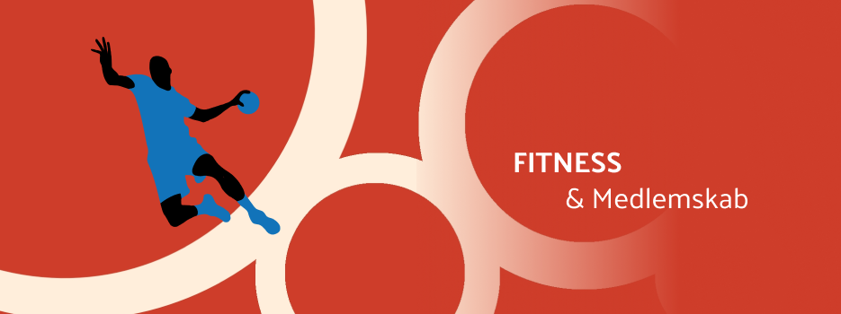 Siluet af en håndboldspiller med grafiske ringe omkring sig